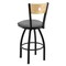 Holland Bar Stool Co 25" Swivel Counter Stool, Black Wrinkle, Nat Back, Canter Grey Seat 83025BWNatMplB007 - alternate 4
